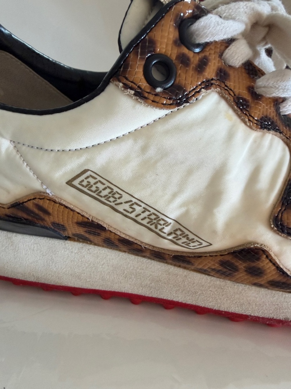 Golden Goose Starland Terrycloth, Nylon & Leather Leopard Print Low-Top Sneakers - Picture 7 of 13